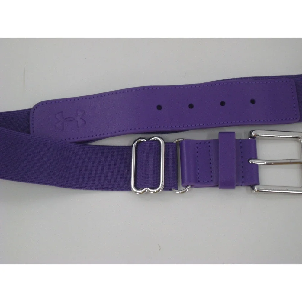 Under Armour Purple Baseball Softball Elastic Adjustable Belt Silver Buckle 44